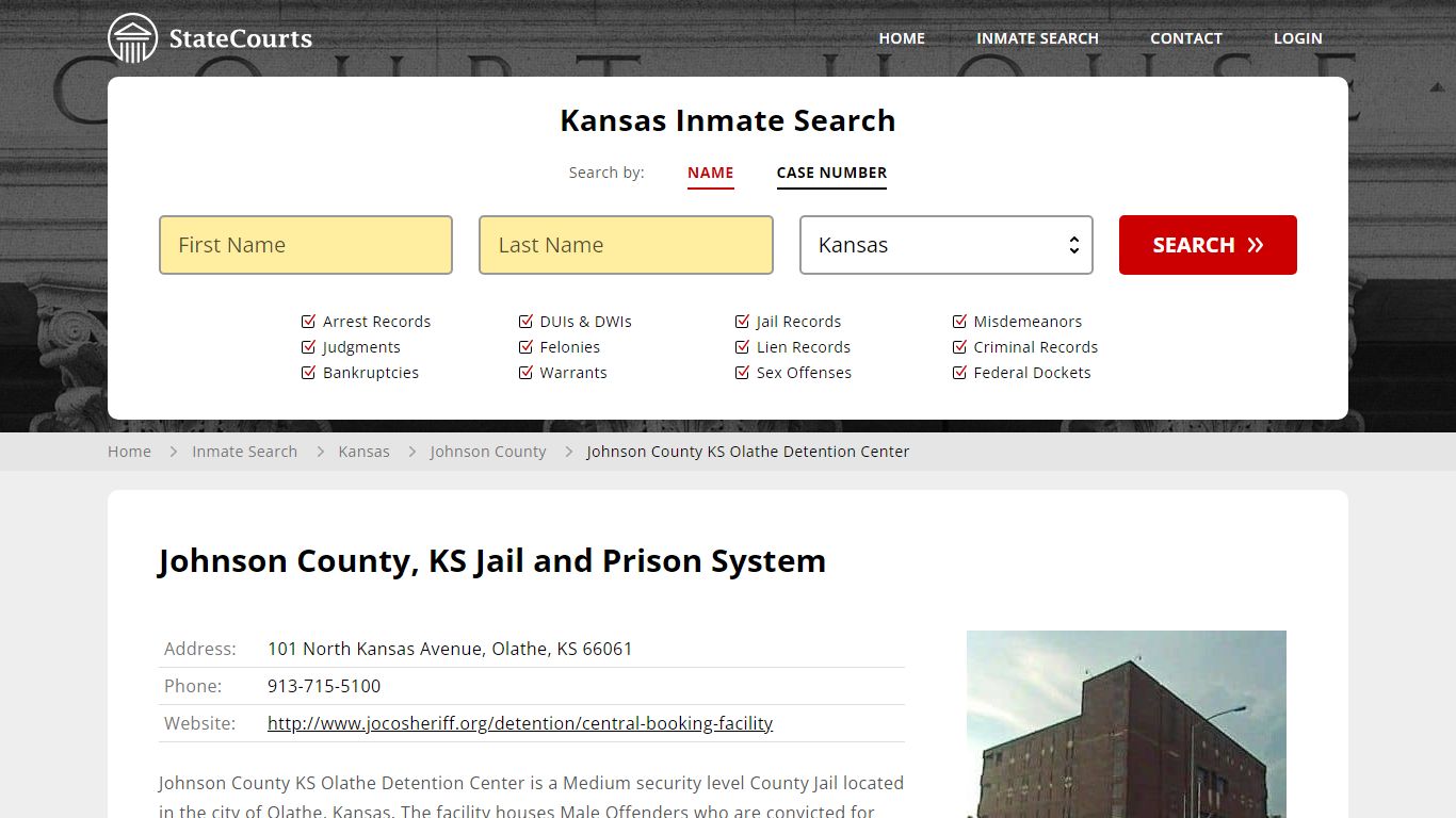 Johnson County KS Olathe Detention Center Inmate Records Search, Kansas ...